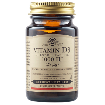 Solgar Vitamin D3 1000 IU 100 Дъвчащи Таблетки