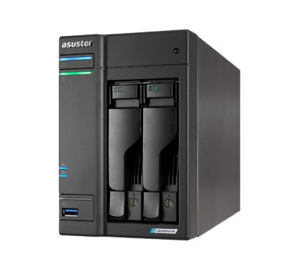 Мрежов сторидж Asustor Lockerstor AS6702T, 2 Bay NAS, Intel Jasper Lake 4C 2.0 GHz, 4GB DDR4 SODIMM, M.2 NVMe x4 slots (Diskless), USB 2.0, USB 3.2 Gen 2x2, Dual 5GbE Ports, WOW (Wake on WAN), AES-NI hardware encryption, MyArchive (support btrfs and snaps