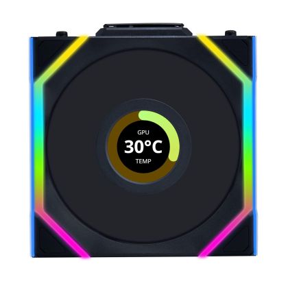 Вентилатор Lian Li UNI FAN SL Wireless LCD ARGB PWM - 120 mm Черен