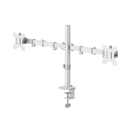 HAMA Стойка за 2 монитора за бюро, регулируема, 13" - 35", 12 кг, Бял