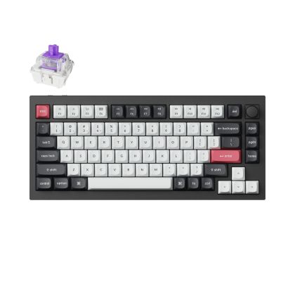 Механична клавиатура Keychron Q1 HE QMK 75% Carbon Black - Wireless