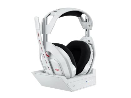 Logitech Astro A50 Lightspeed безжични слушалки с докинг станция, Бели
