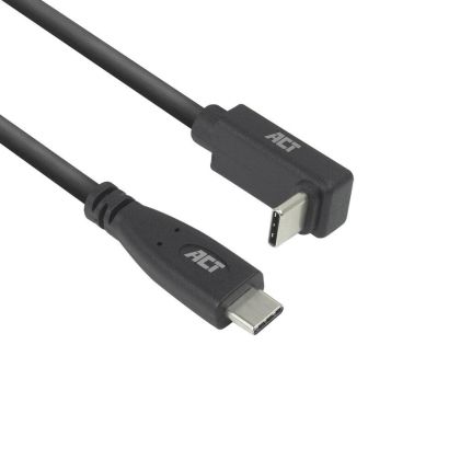 ACT Кабел USB-C - USB-C, 10Gbps, 60W, 0.5 м, конектори - 1x прав и 1x на 90° up/down angled