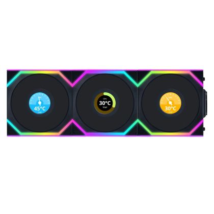 Вентилатори 3бр Lian Li UNI FAN SL Wireless LCD ARGB PWM - 120 mm Черен