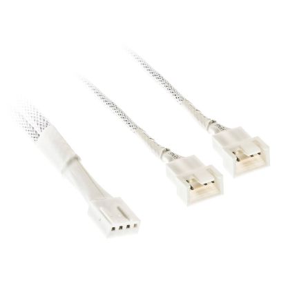 Кабел Kolink PWM 1-2 Сплитер - 35 cm, оплетен, Бял