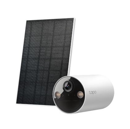 TP LINK C410-kit включва:  IP Camera tapo C410 + tapo A201 соларен панел