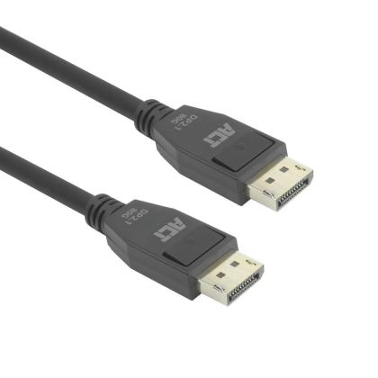 ACT Кабел Display port 2.1 мъжко-мъжко,8К@60Hz,4k@240Hz, 2м, черен