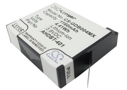 Батерия за камера GOPRO Hero 4; HERO 4 Plus  AHDBT-401  3,8V 1160mAh   LIIon Cameron Sino