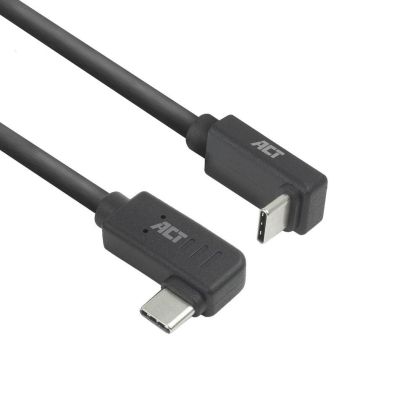 ACT Кабел USB-C - USB-C, 10Gbps, 60W, 1 m, конектори 90° left/right, up/down angled