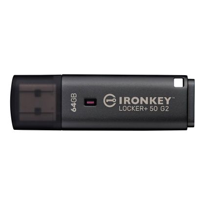 USB памет KINGSTON IronKey Locker+ 50 G2 - 64GB, XTS-AES 256-bit