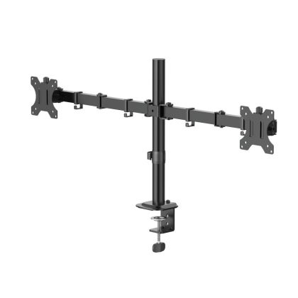 HAMA Стойка за 2 монитора за бюро, регулируема, 13" - 35", 12 кг, Черна