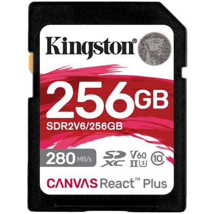 Kingston 256GB SDXC Canvas React Plus SDXC UHS-II 280R/150W U3 V60