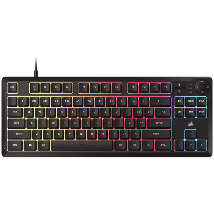 CORSAIR K55 CORE TKL RGB Gaming Keyboard, Backlit Zoned RGB LED, Rubberdome