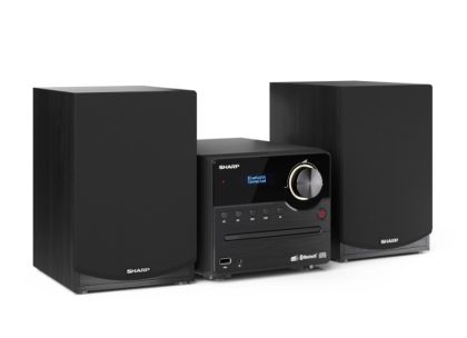 Аудио система Sharp Audio Systems XL-B517D(BK), HI-FI MICRO SYSTEM, 45W total max power output, DAB+ and FM tuner with RDS, Bluetooth v5.0, CD player, USB playback, 3.5mm Aux-in / line-in, Headphone jack, wooden speaker, Black