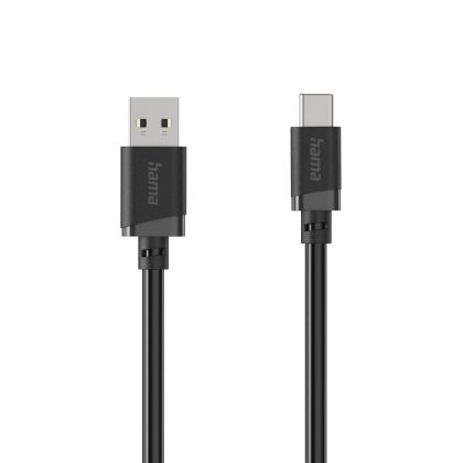 HAMA Кабел USB-A - USB-C, 2 м, черен