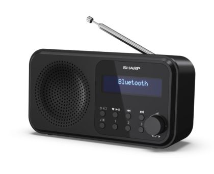 Радио Sharp Radios DR-P420(BK), PORTABLE DIGITAL RADIO, Bluetooth 5.0, 20 DAB+/DAB/FM, Auto time/date, LCD Display, Dual alarm,Micro USB x1 (power supply),3.5mm Headphone jack / line-out, Black