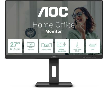 Монитор AOC Q27P3CV - 27" IPS, QHD(2560x1440), 100Hz, 111% sRGB, HDMI, DisplayPort
