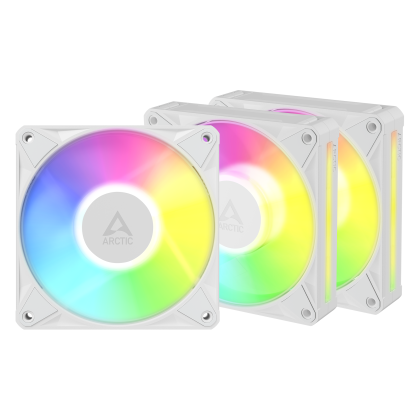 Комплект вентилатори ARCTIC BioniX P12 A-RGB PWM 120mm Daisy Chain - Бял