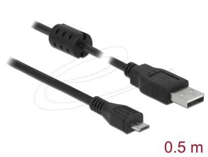 Кабел DeLock USB 2.0 Type-A мъжко - Micro USB -B мъжко