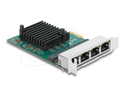 Delock Мрежова карта 4-порта 10/100/1000 Mb, PCI Ex x1, Realtek RTL8111F, Low profile bracket