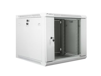 Комуникационен шкаф Lanberg rack cabinet 19" wall-mount 9U / 600x600 for self-assembly (flat pack), grey