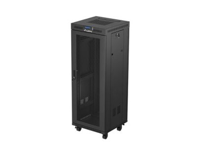 Комуникационен шкаф Lanberg rack cabinet 19" free-standing 32U/600X600 (FLAT PACK) with mesh door LCD black