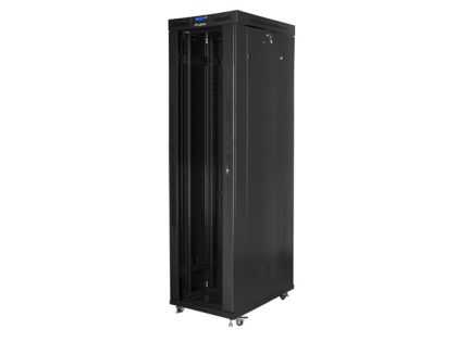 Комуникационен шкаф Lanberg rack cabinet 19" free-standing 47U/800x1000 (flat pack) with glass door lcd black v2