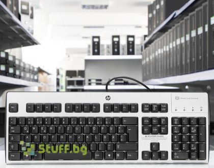 Разопакована клавиатура HP KUS0133 немска подредба USB Silver/Black
