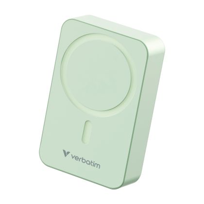 Външна батерия Verbatim Charge 'n' Go Essentials Power Bank Magnetic Wireless 20000mAh Green