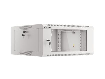 Комуникационен шкаф Lanberg rack cabinet 19" wall-mounted 4U 600 fast assembly (flat pack) grey