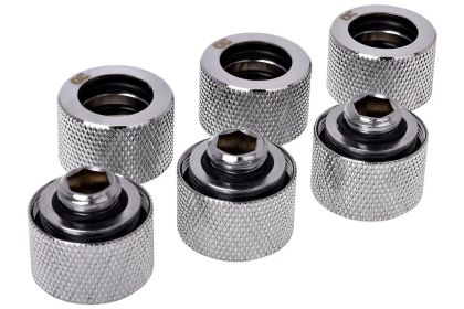 Комплект фитинги Alphacool HT 16mm - G1/4, 90°, Хром, 6-pack