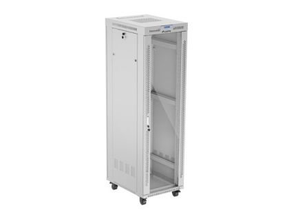Комуникационен шкаф Lanberg rack cabinet 19" free-standing 42U/600x800 (flat pack) with glass door lcd grey v2