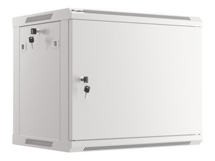 Комуникационен шкаф Lanberg rack cabinet 19" wall-mount 9U/600x450 for self-assembly with metal door grey (flat pack)