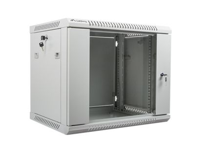 Комуникационен шкаф Lanberg rack cabinet 19" wall-mount 9U / 600x450 for self-assembly (flat pack), grey