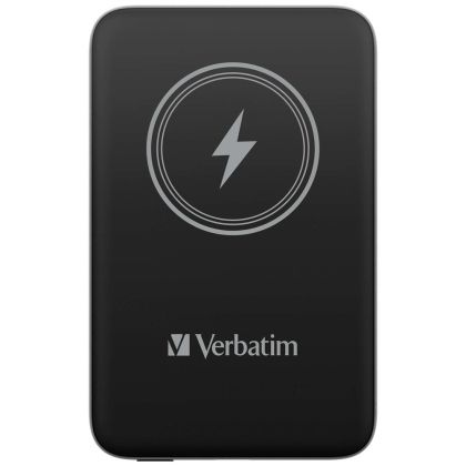 Външна батерия Verbatim MCP-10BK Power Pack 10000 mAh with UBS-C PD 20W / Magnetic Wireless Charging 15W Black