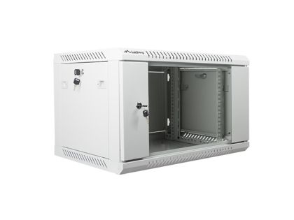 Комуникационен шкаф Lanberg rack cabinet 19" wall-mount 6U / 600x450 for self-assembly (flat pack), grey