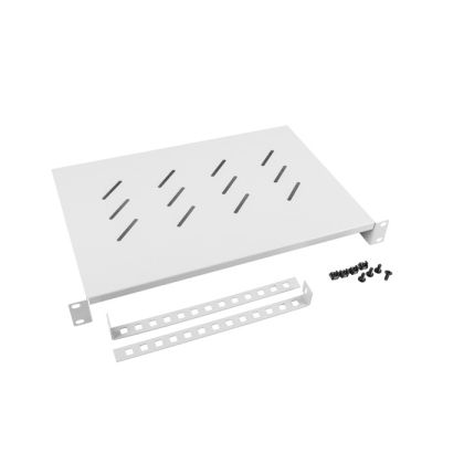 Аксесоар Lanberg 19" fixed shelf 1U / 483x300mm, max load capacity up to 25kg, grey