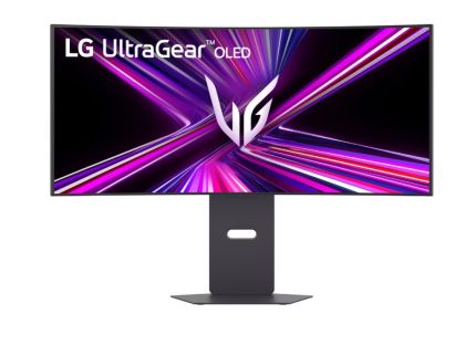 Монитор LG 34GX900A-B, 34", OLED UltraGear 21:9 Curved, IPS 0.03 ms, WQHD (3440x1440), 240Hz, HDR 10, 1500000:1, 250 cd/m2, DCI-P3 98.5%, VRR, Free-sync, G-Sync, USB-C, PD 65W, HDMI, DP, PBP, Speakers 7Wx2, LG Switch, Height, Swivel, Tilt, Black