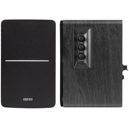 Edifier R1280DBs 2.0 Bookshelf Speakers, BT V5.1, Optical, Coaxial, RCA, 0.5-inch Tweeters, 4-inch Drivers, Sub-Out, 42W (RMS), Control Knobs and Remote Control, Black