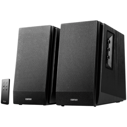 Edifier R1700BT 2.0 Bookshelf Speakers, BT V5.1, RCA, 0.75-inch Tweeters, 4-inch Drivers, 66W (RMS), Control Knobs and Remote Control, Black