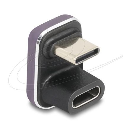 Delock Адаптер USB-C мъжко към женско USB-C, под  180° ,  40 Gbps PD 3.1 240 W ,  U-образен 8K 60 Hz metal