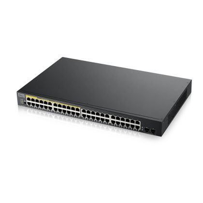 Комутатор ZyXEL GS1900-48HP v2, 48-port GbE L2 Smart Switch, 170 Watt, rackmount