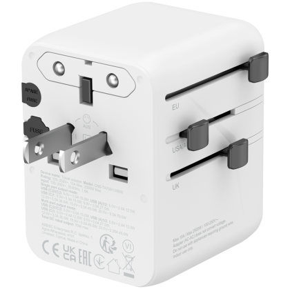 Туристически захранващ адаптер Canyon OnTour 70W GaN PD 3x USB-C 2x USB-A (CNS-TA70W1006W)
