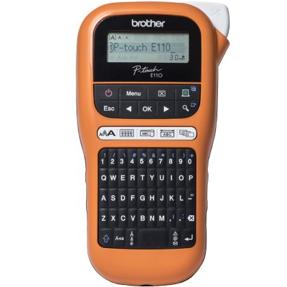 Етикетен принтер Brother P-touch термотрансферен 12мм 180dpi (PTE110VPR1)