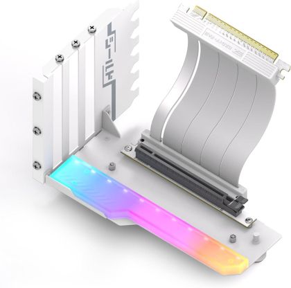 Стойка за видеокарта EZDIY-FAB Shield PCIe 4.0 x16 115mm ARGB White (YIHPI344-3)