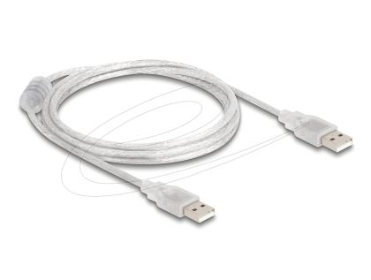 Кабел Delock USB-A мъжко - USB-A мъжко 1.5 m, прозрачен