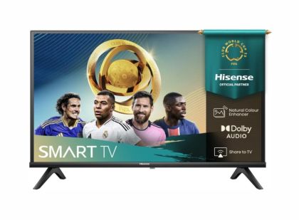 Телевизор Hisense 32" A4Q, HD 1366x768,3000:1, DLED, HLG, DTS Virtual X, Smart TV, WiFi, WiFi Direct, BT, VIDAA U7,Anyview Cast, 2xHDMI, 2xUSB, LAN, CI+, DVB-T2/C/S2, Black