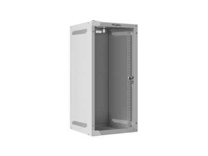Комуникационен шкаф Lanberg rack cabinet 10" wall-mount 12U/280x310 for self-assembly with glass door grey (flat pack)