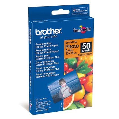Фотохартия Brother Innobella 10x15 см 260 г/м² гланц 50 листа (BP71GP50)