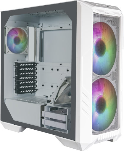 Компютърна кутия Cooler Master HAF 500 Mid Tower ATX стъклен панел бяла (H500-WGNN-S00)